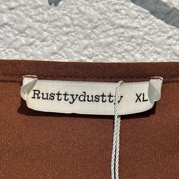 Rustty Dustty Dress Women's XL Burnt Orange Cottagecore Western Boho NWT - Picture 11 of 15